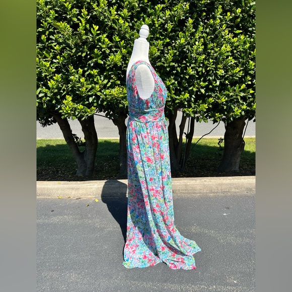 AIDAN BY AIDAN MATTOX Pleated Chiffon Print Dress NWT - Picture 7 of 12